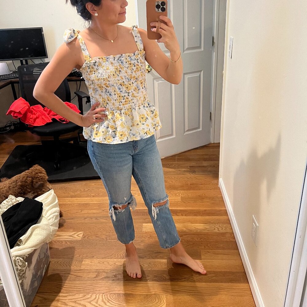 Jayden Smocked Peplum Top